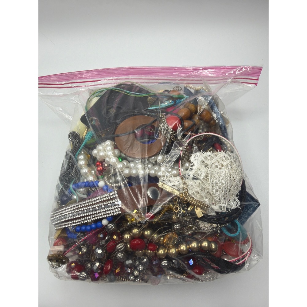 Bulk Costume Jewelry Lot 4.2 lbs Mixed Mystery Bag DIY Craft Junk Tangled